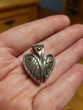 John Atencio Sterling Silver Heart Pendant with Gold 18k Accent